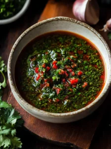 Rote Chimichurri mit gerösteter Paprika