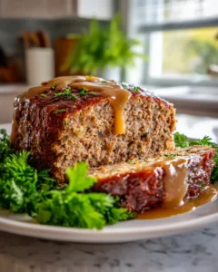 Saftiger Hackbraten mit köstlicher Soße