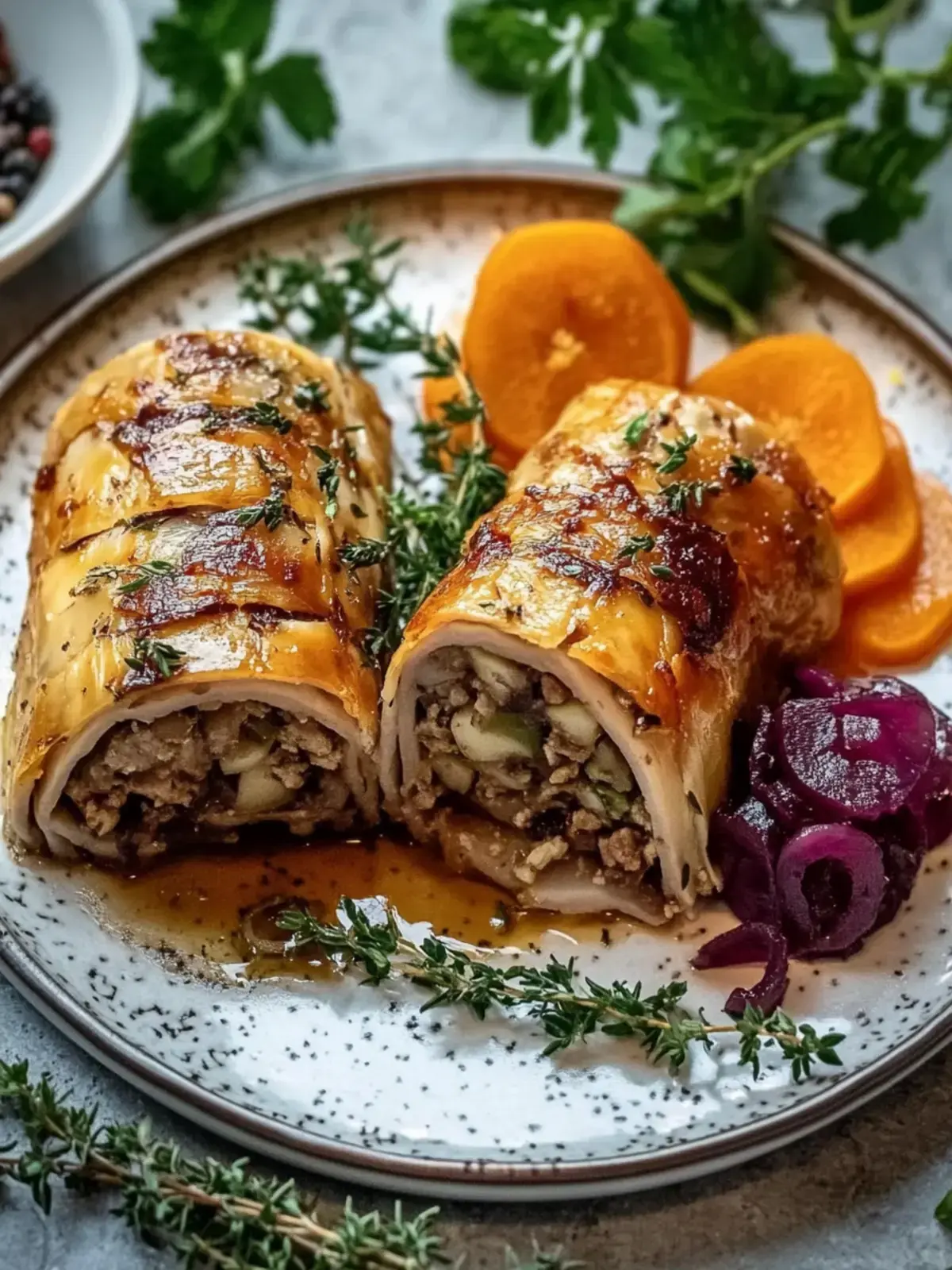 veganer Linsenbraten im Blätterteigmantel