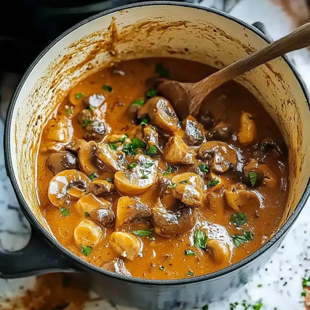 veganes Lauch Pilz Gulasch