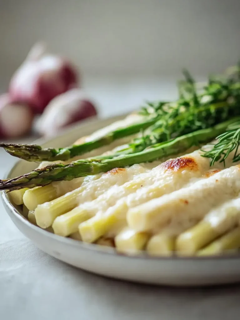Überbackener Spargel mit Rinder