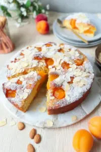 Aprikosen Mandel Kuchen mit Schmand