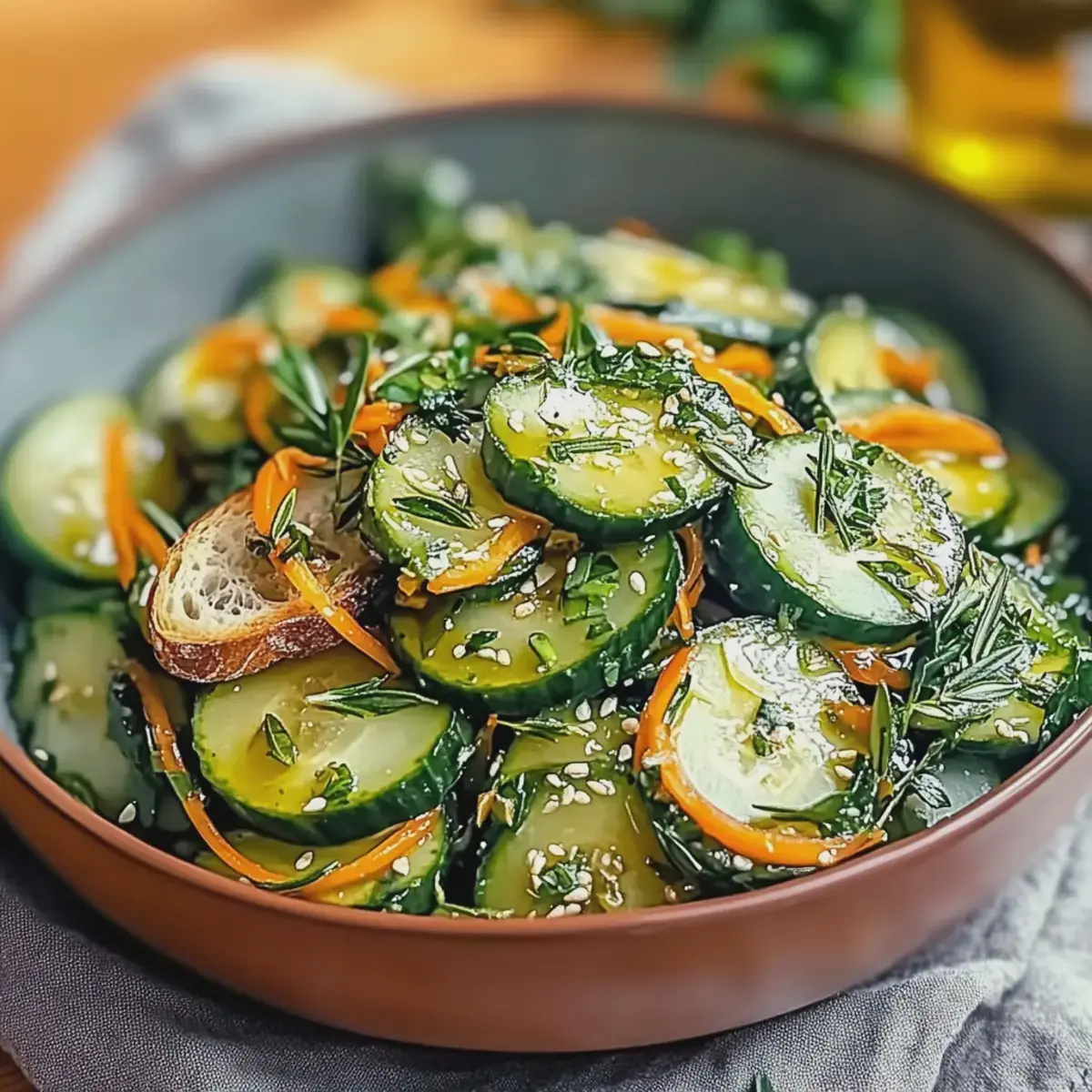 Asiatischer Gurkensalat frisch für den Sommer 2 Asiatischer Gurkensalat frisch