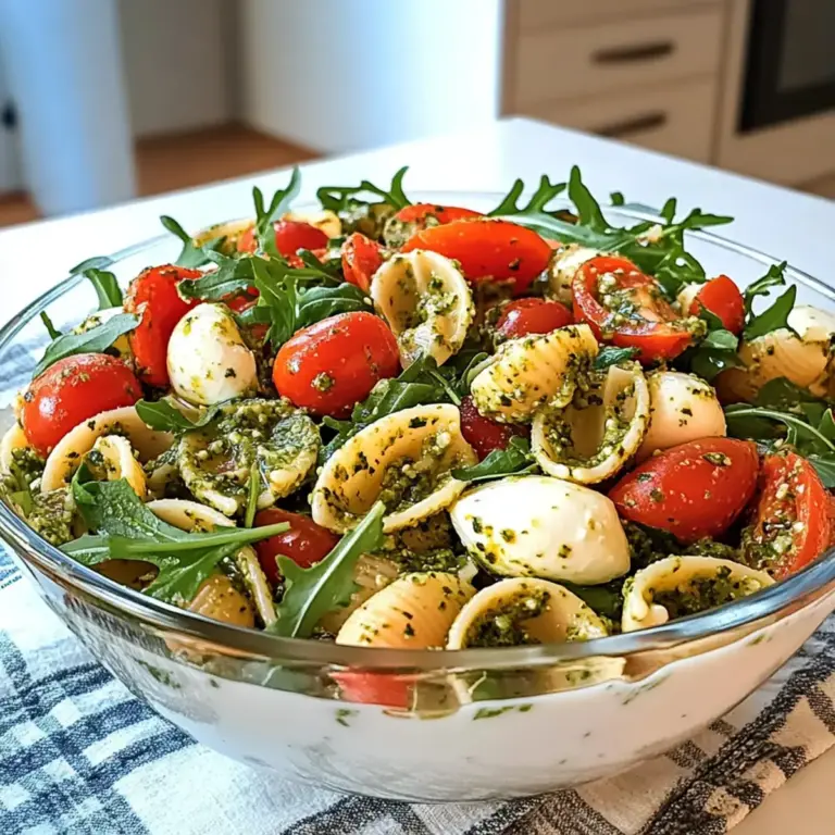 Bester Italienischer Nudelsalat mit Rucola und Pesto