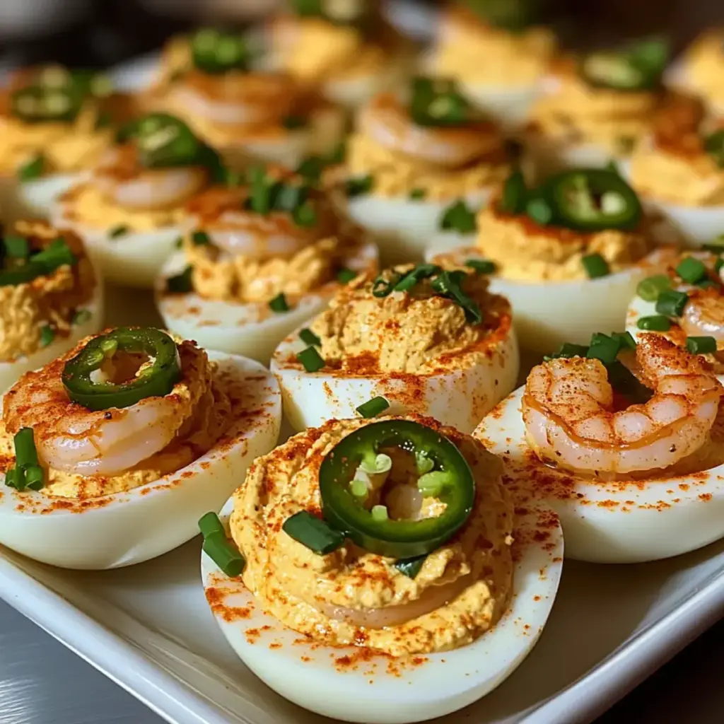 Cajun Garnelen gefüllte Eier