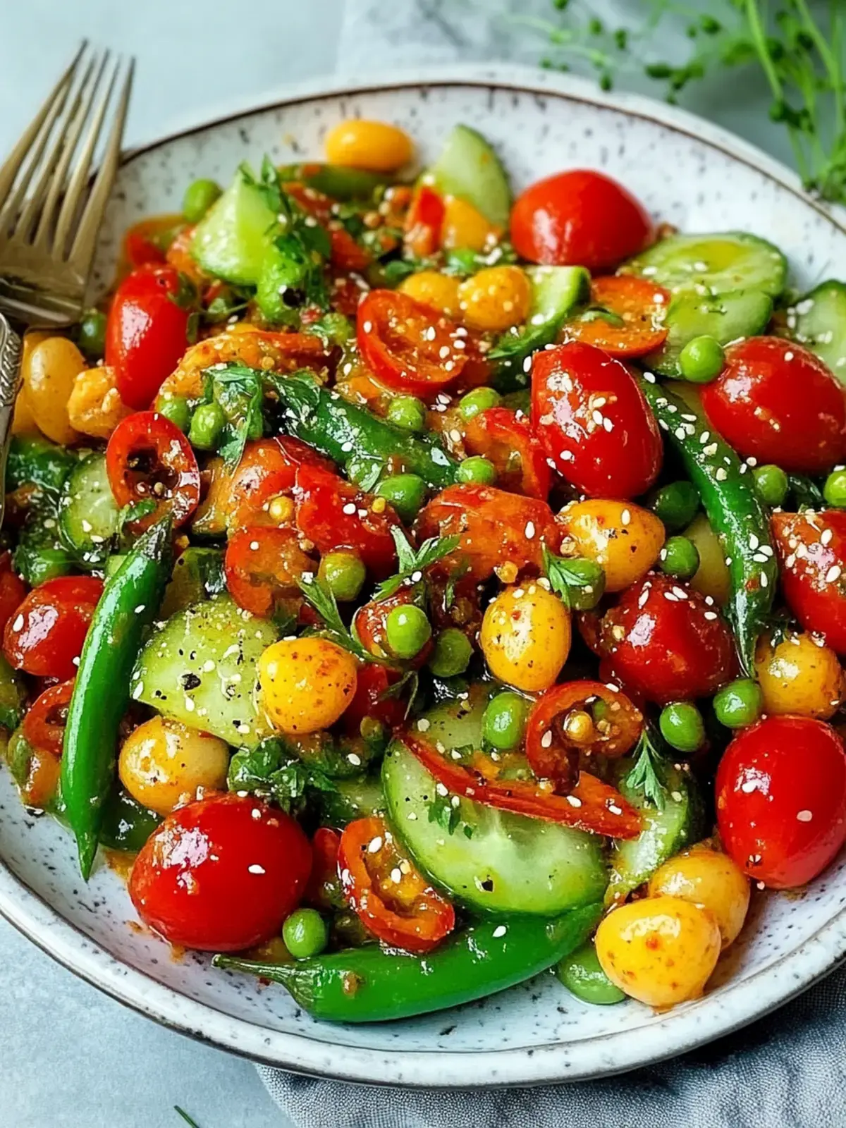 Chili-Knuspersalat mit Zuckerschoten