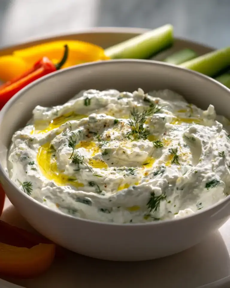 Cremiger Feta Dip mit Knoblauch Joghurt