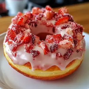 Erdbeer-Käsekuchen-Donuts