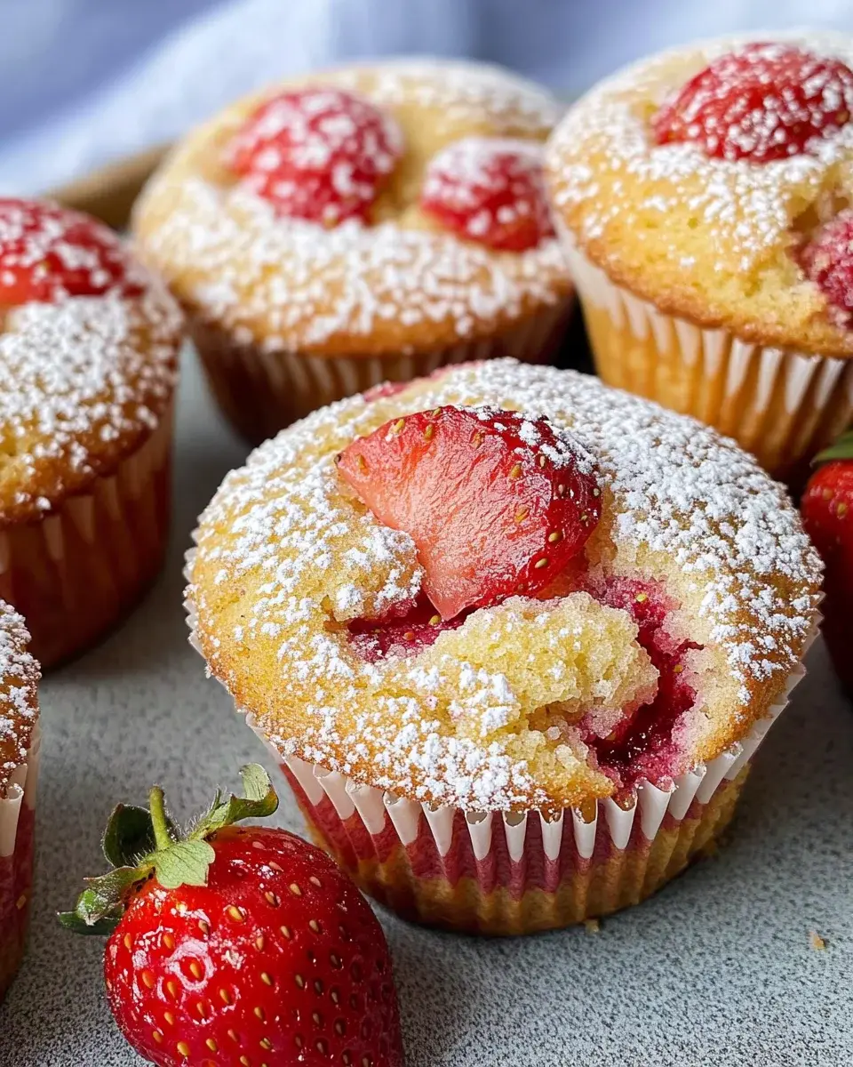 Erdbeer-Muffins ganz schnell und einfach 2 Erdbeer-Muffins Rezept
