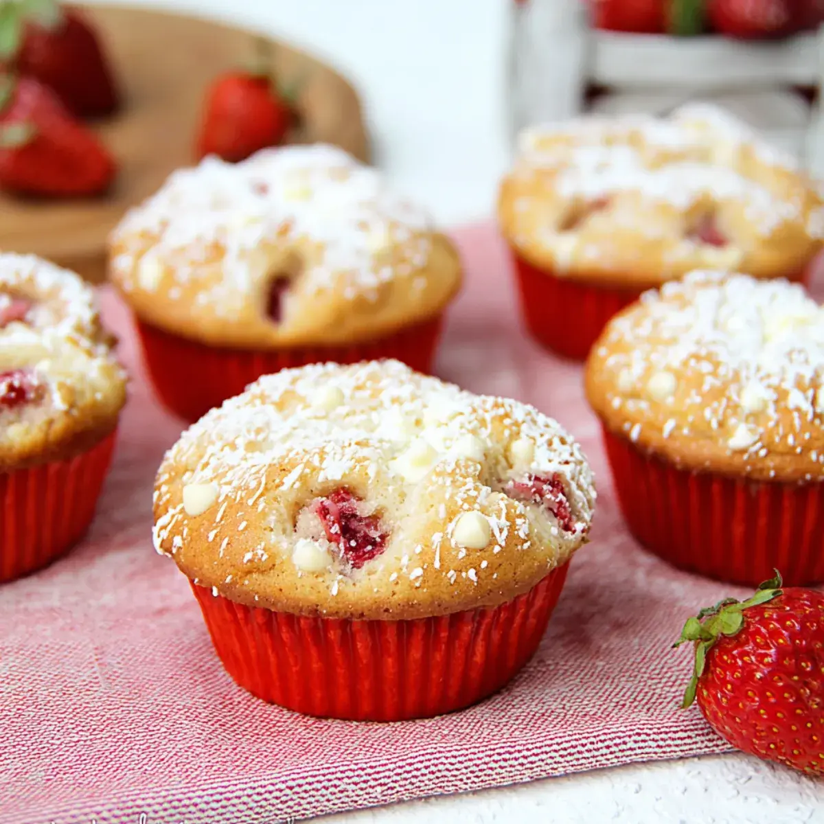 Erdbeer Muffins mit weißer Schokolade