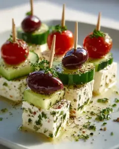 Leckere Feta Spieße mit Gurke – Einfaches Rezept
