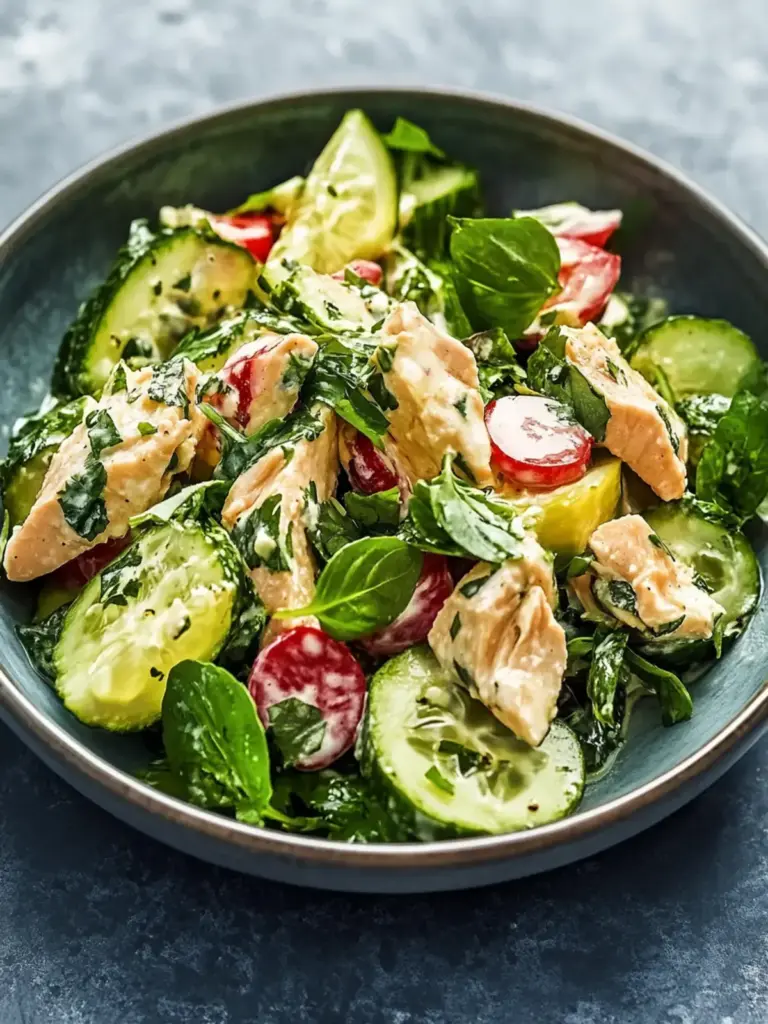 Frischer Gurken-Hühnchensalat