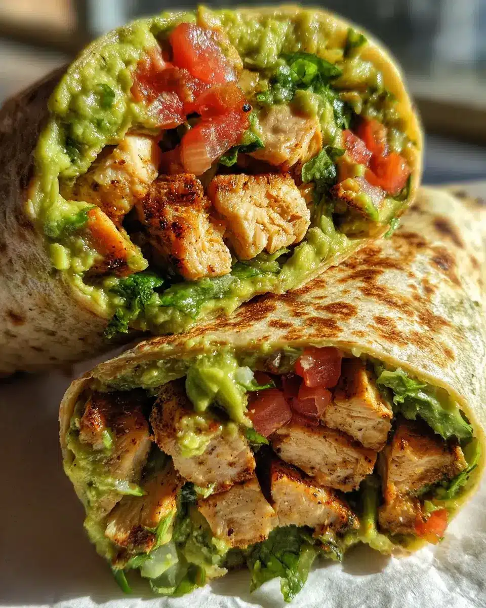 Guacamole Hähnchen Wraps