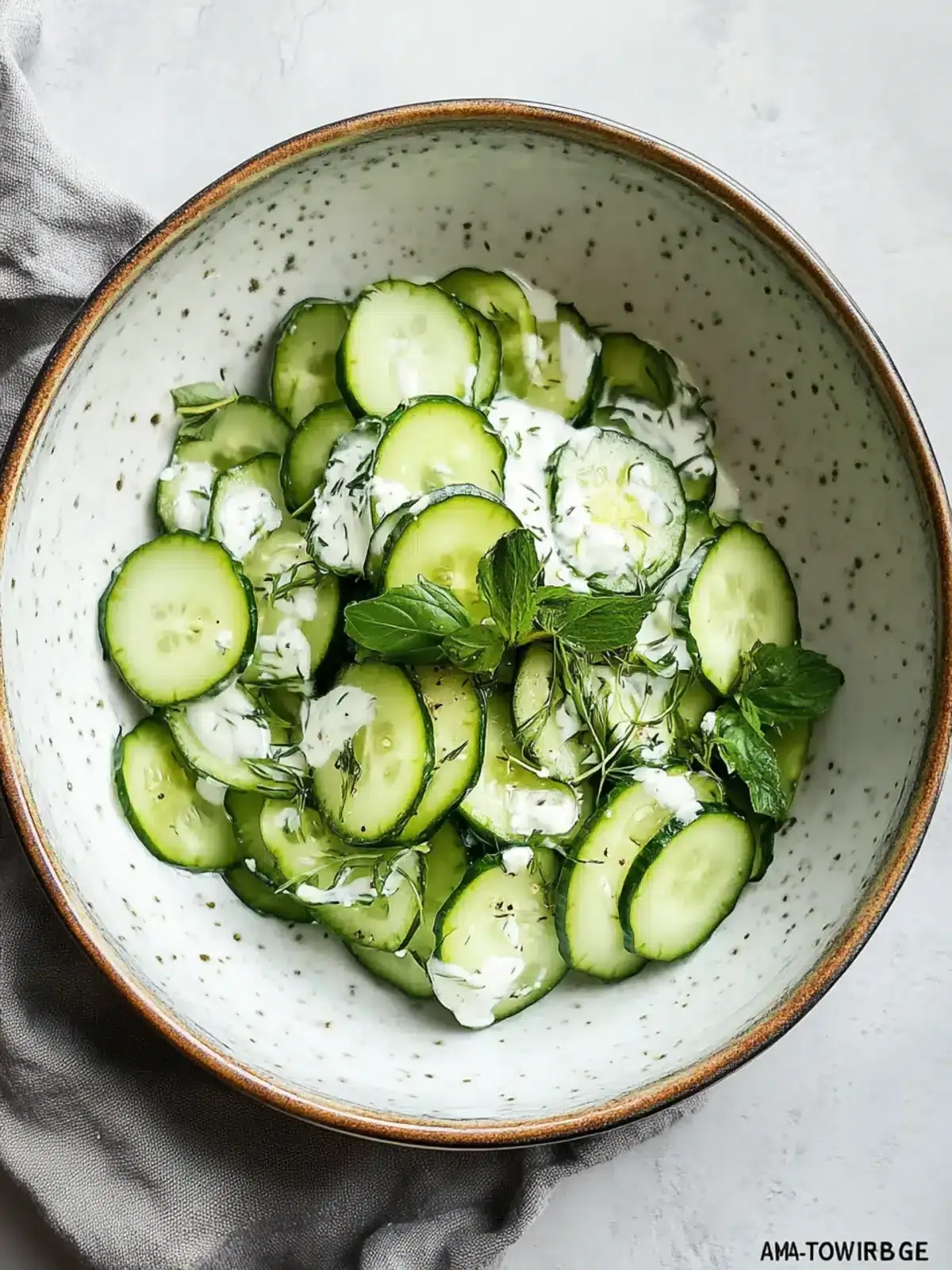 Gurkensalat Rezept mit Kräuter-Joghurt-Dressing