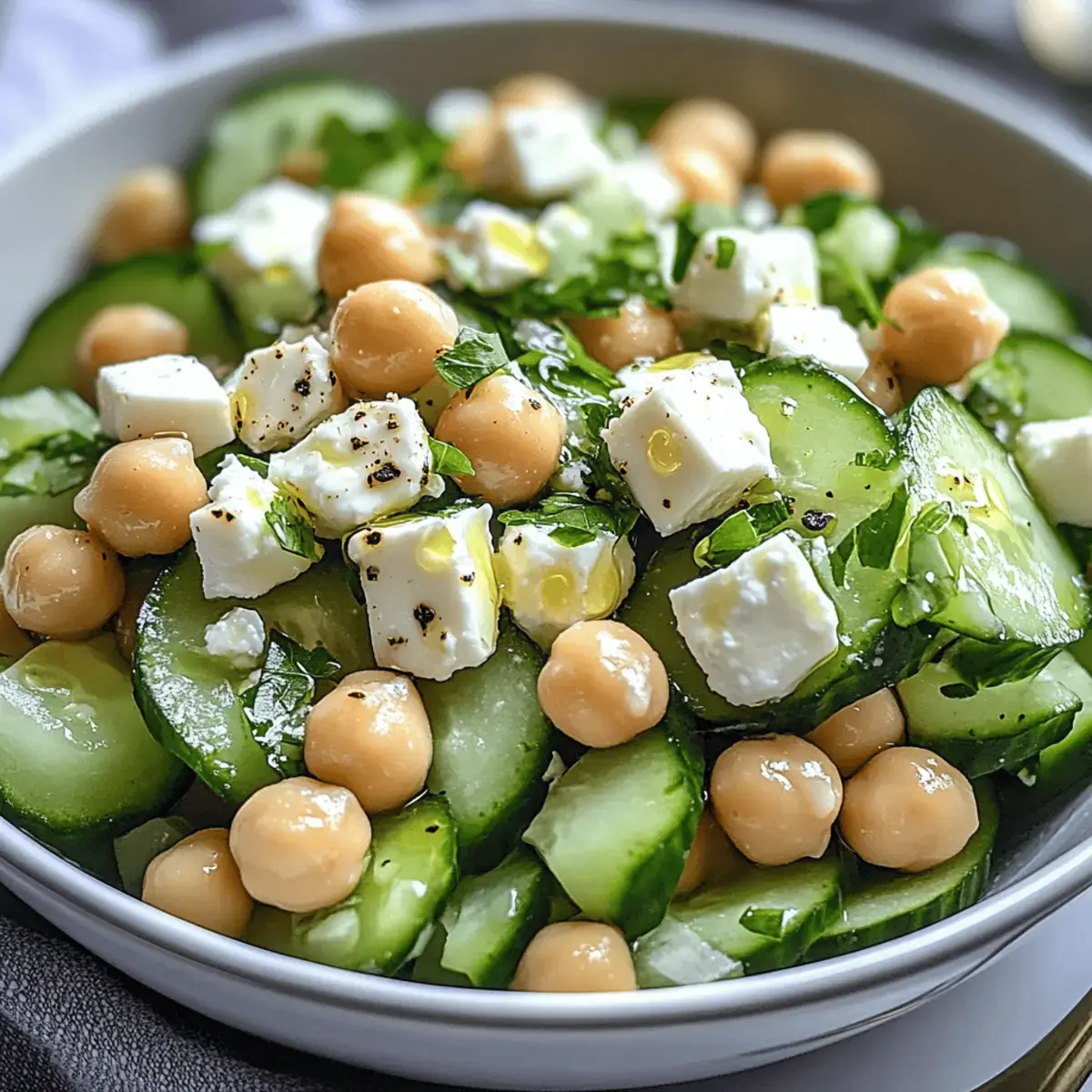 Erfrischender Gurkensalat mit Feta und Kichererbsen – Einfach lecker! 2 Gurkensalat mit Feta und Kichererbsen