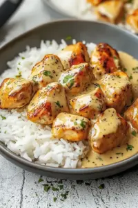 Honig Senf Hähnchen mit Reis