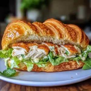 Hühnchen Caesar Croissant Sandwich