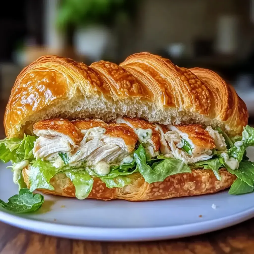 Hühnchen Caesar Croissant Sandwich