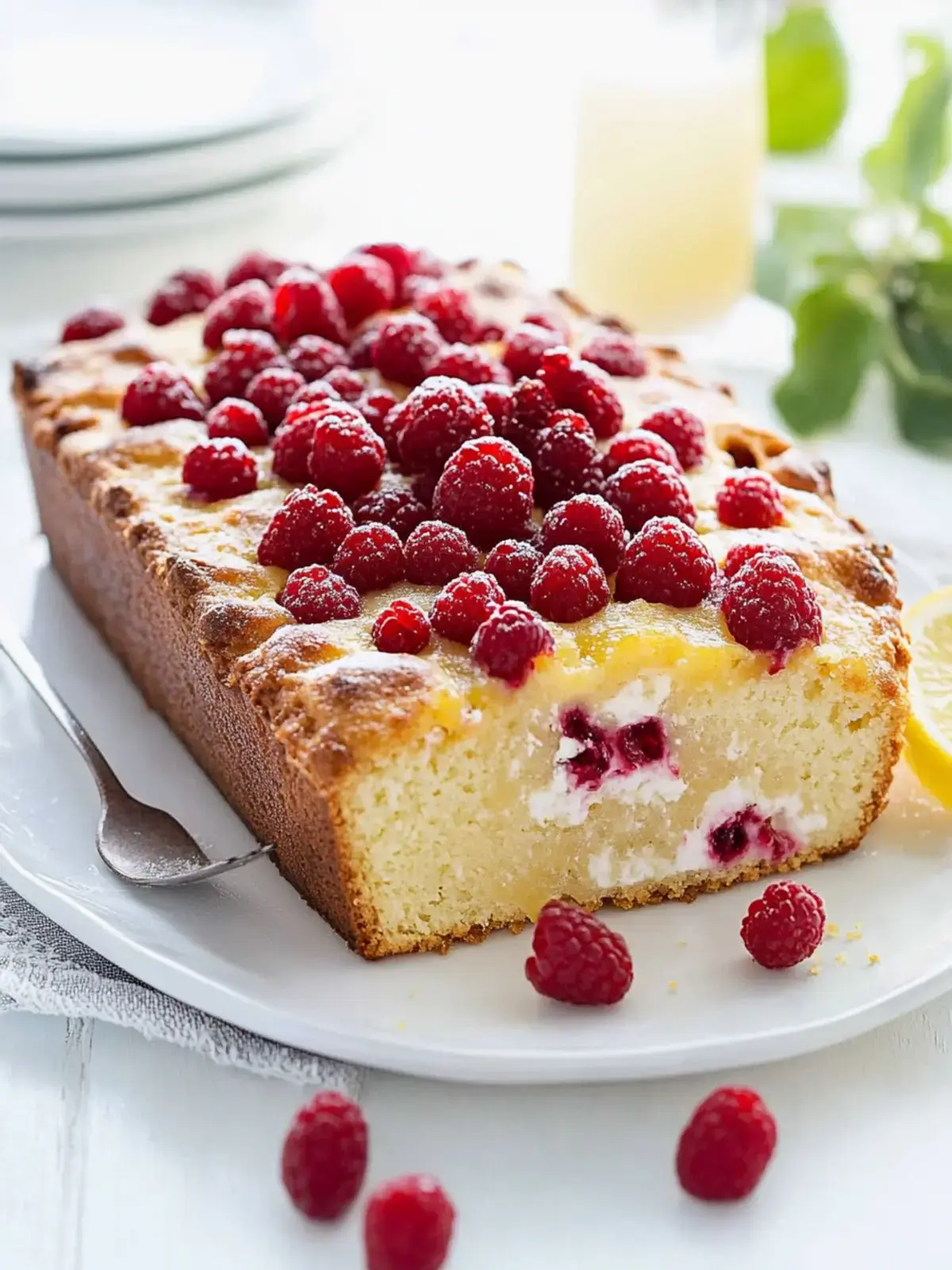 Johannisbeerkuchen mit Joghurt und Zitrone