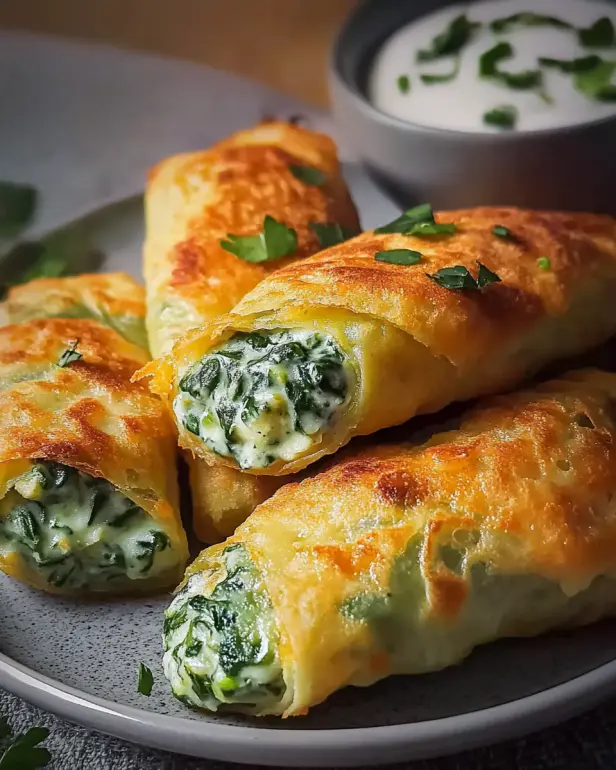 Kartoffeltaschen mit Spinat und Frischkäse
