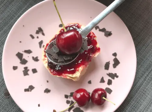 Kirschmarmelade mit frischer Minze 2 Kirschmarmelade mit Minze
