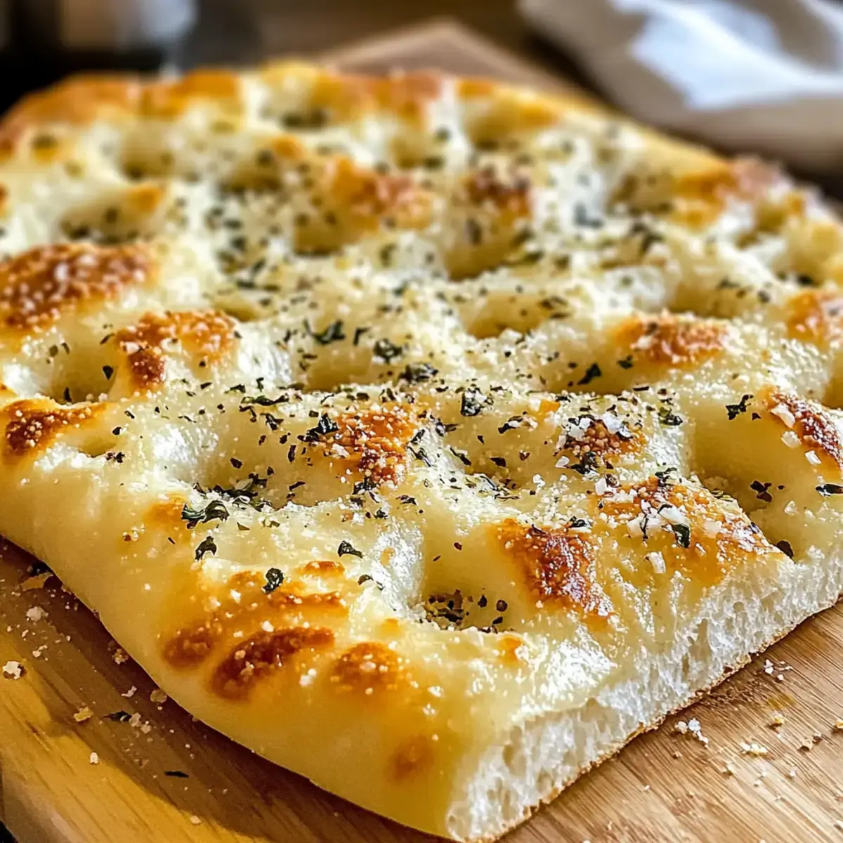 Knoblauch Parmesan Focaccia Brot