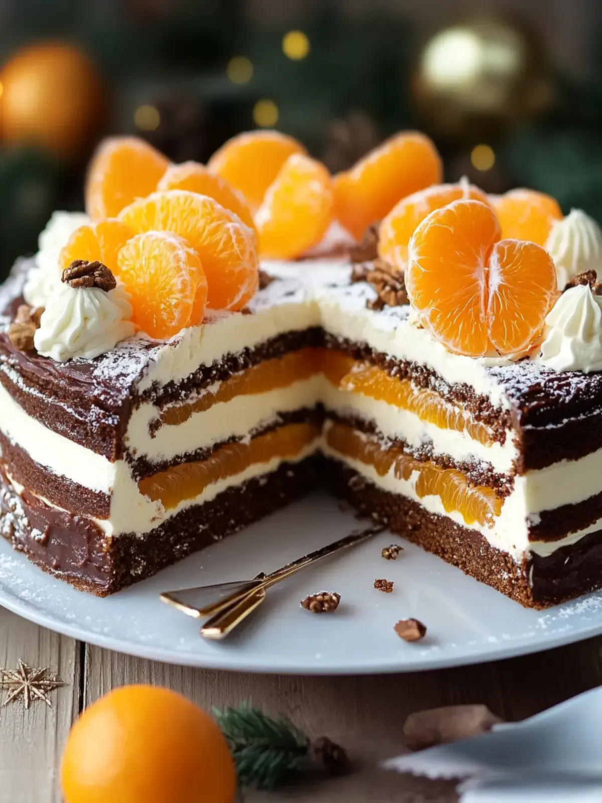 Lebkuchen-Torte mit Paradiescreme und Mandarinen – Festliches Genusserlebnis 2 Lebkuchen-Torte mit Paradiescreme und Mandarinen