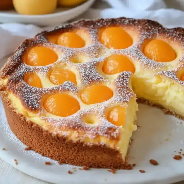 Leckerer Aprikosenkuchen mit Vanillepudding