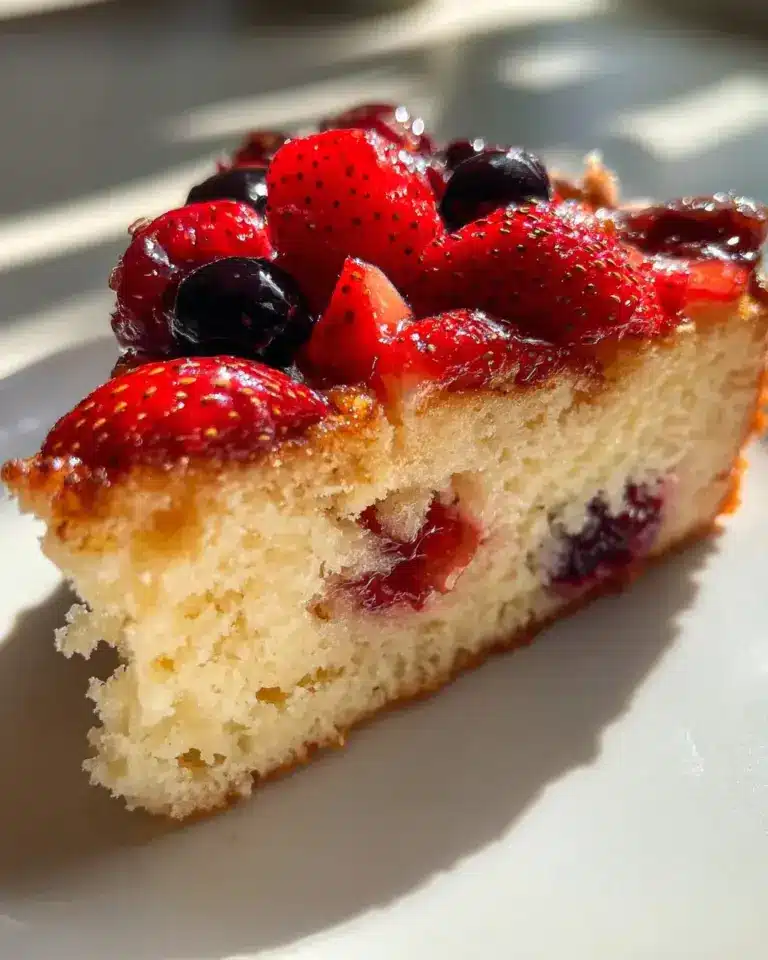 Leichter Buttermilchkuchen mit Beeren