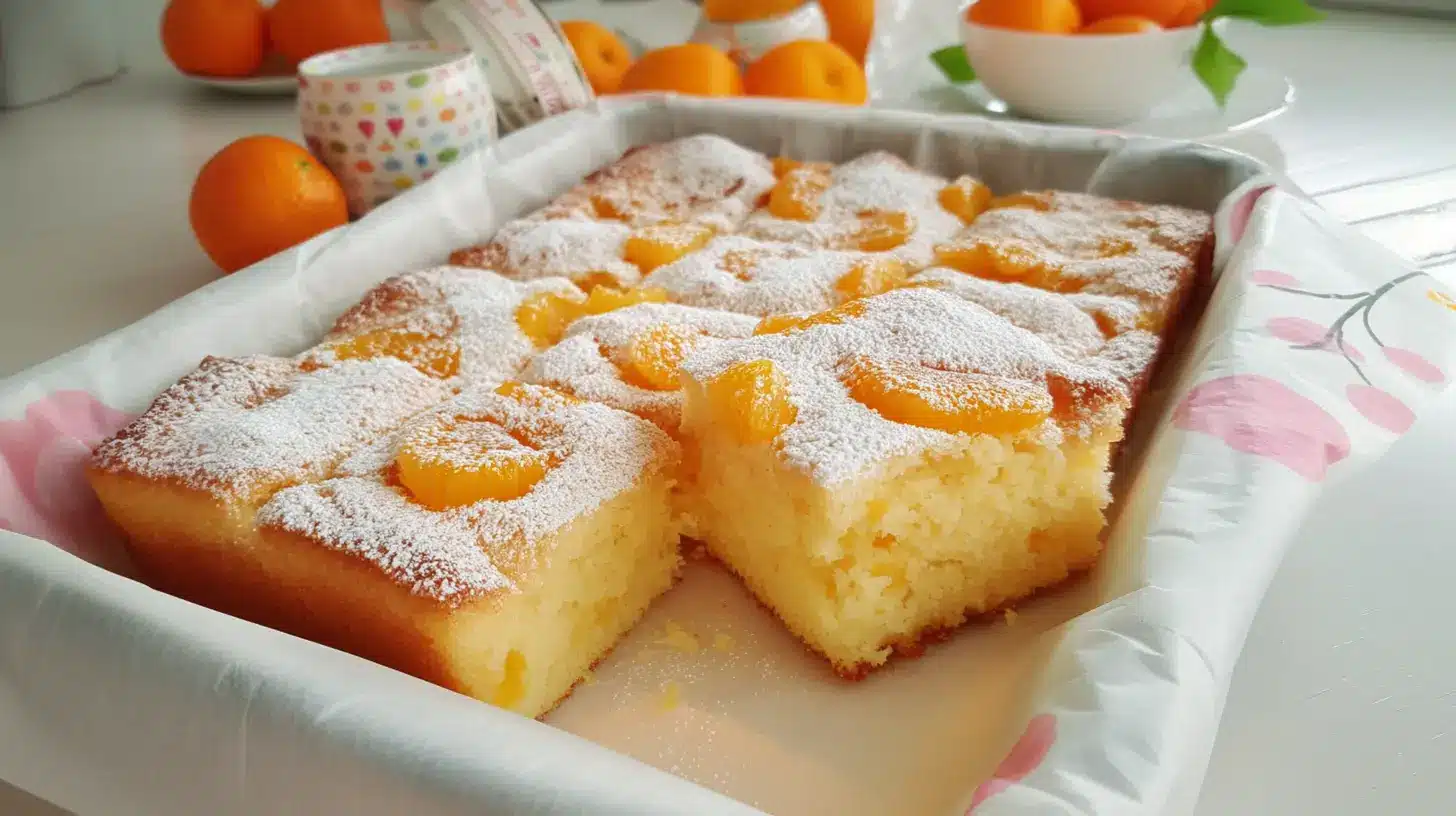 Himmlisch fluffiges Mandarinen-Märchen vom Blech 2 Mandarinen Buttermilchkuchen vom Blech