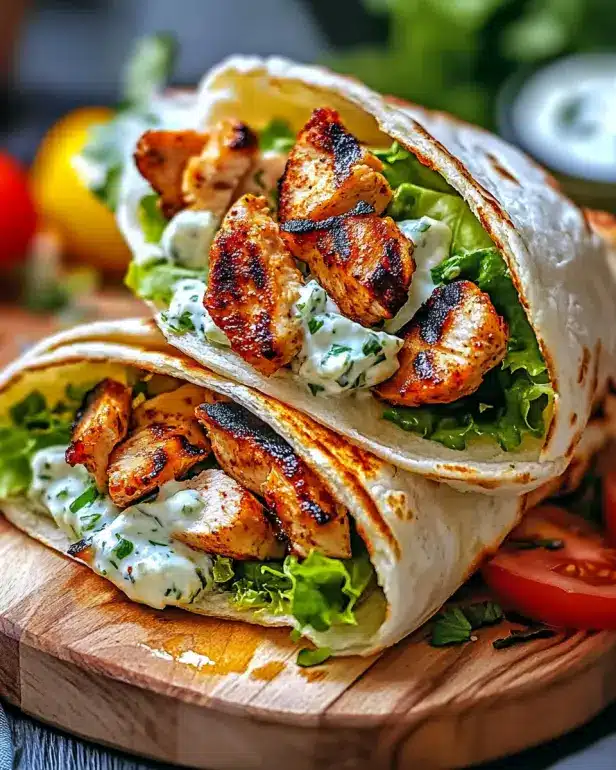 Mediterranes Hähnchen Gyros Feta Tzatziki