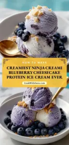 Cremiges Ninja Creami Blaubeer-Cheesecake Protein-Eis