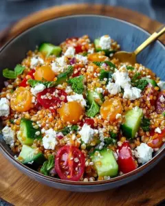 Orientalischer Rote Linsensalat mit Feta