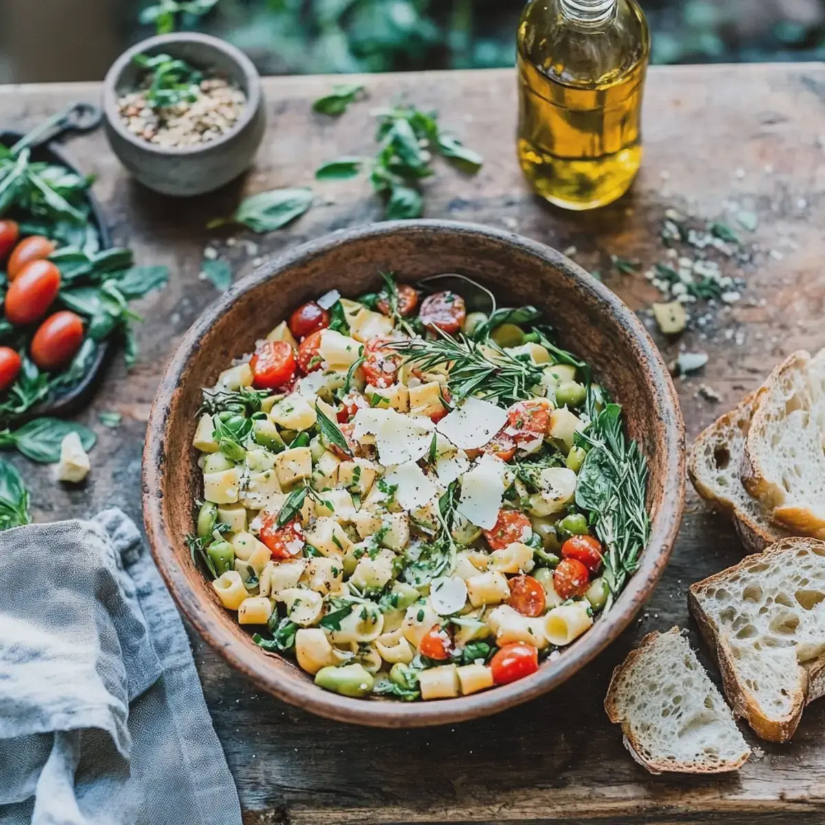 Pasta-Spargel-Salat mediterran
