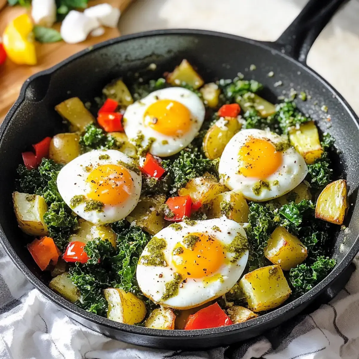 Pesto Eier Kartoffel Pfanne