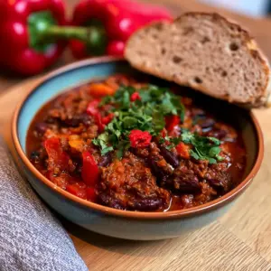 Herzhaftes Rinderhackfleisch-Chili