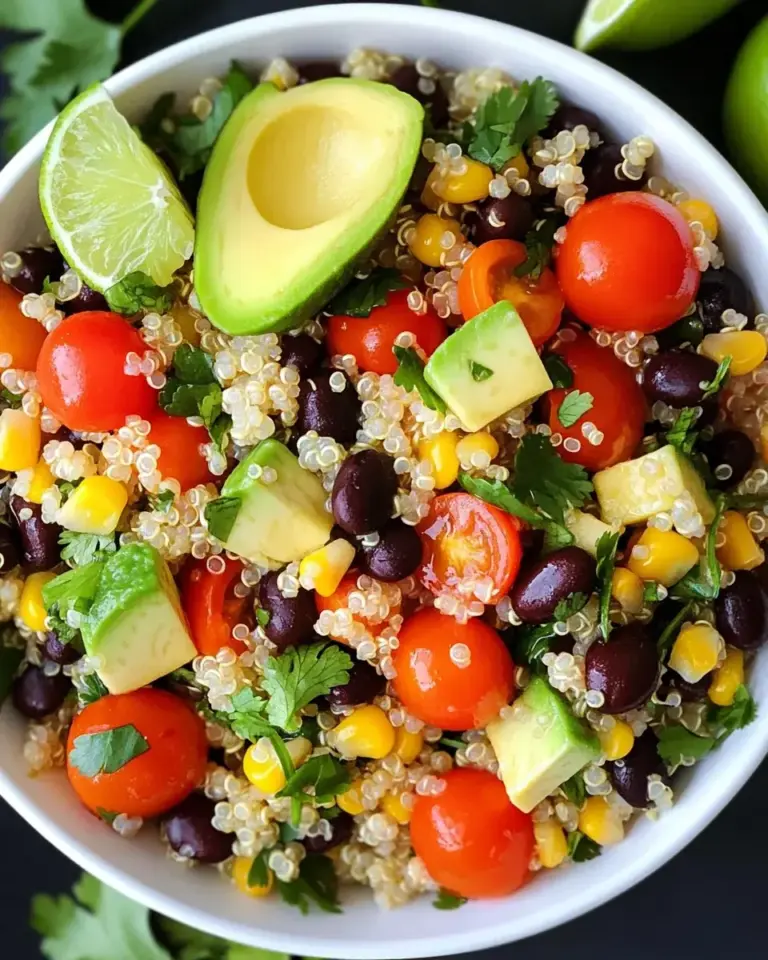 Salade de quinoa mexicaine avec vinaigrette au cumin et au citron vert
