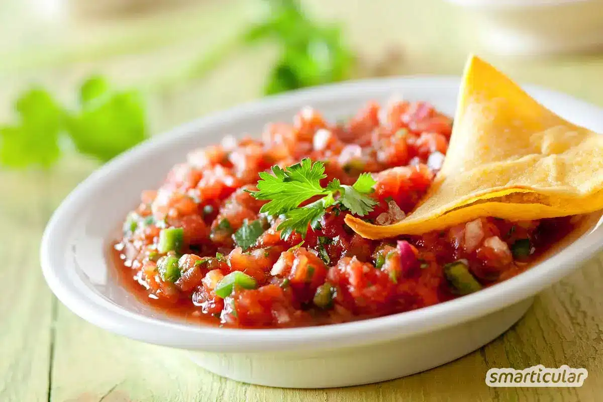 Salsa-Dip selber machen für Nachos & Co. - haltbar auf Vorrat 2 Salsa Rezept Vorrat