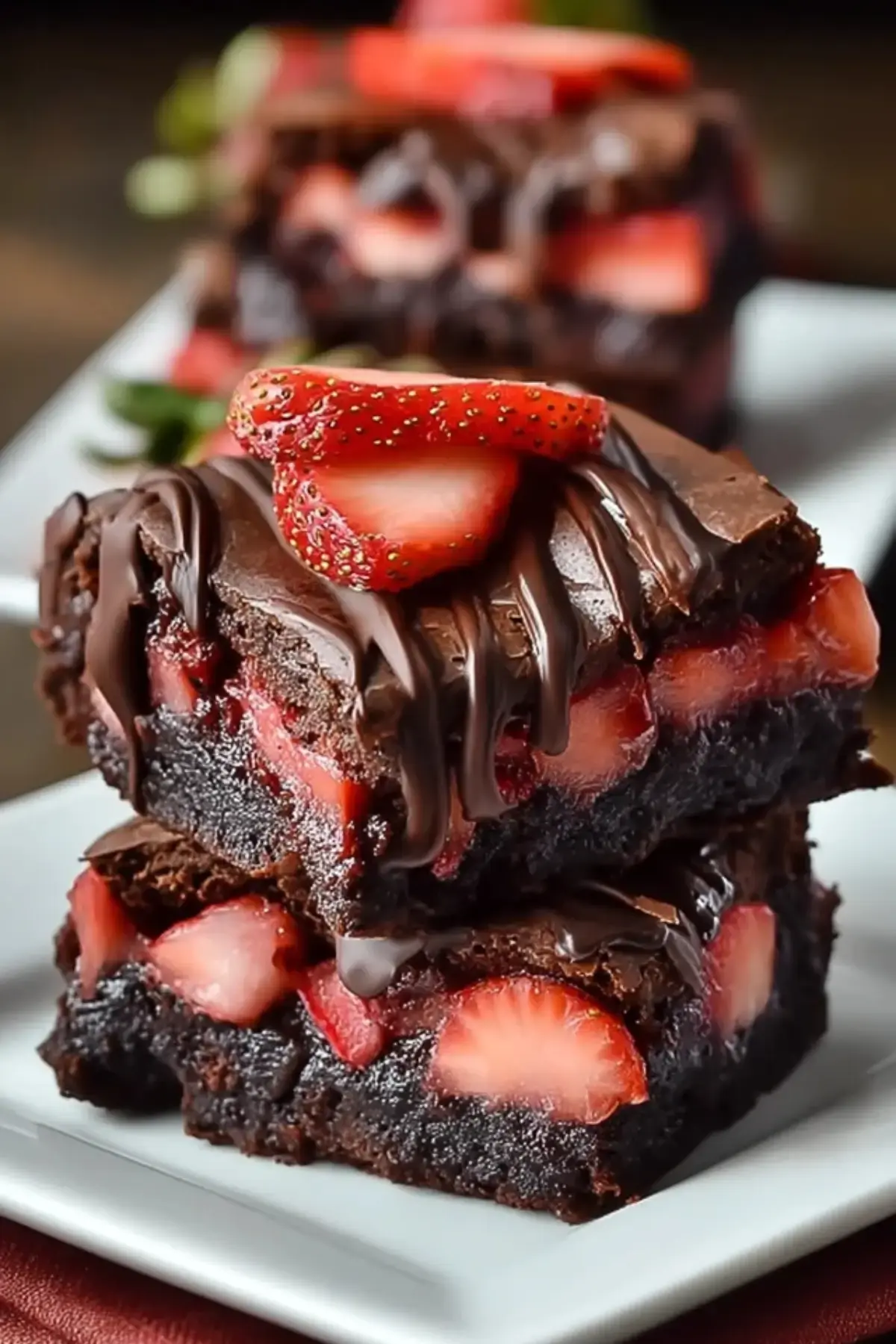Schoko Erdbeer Brownies