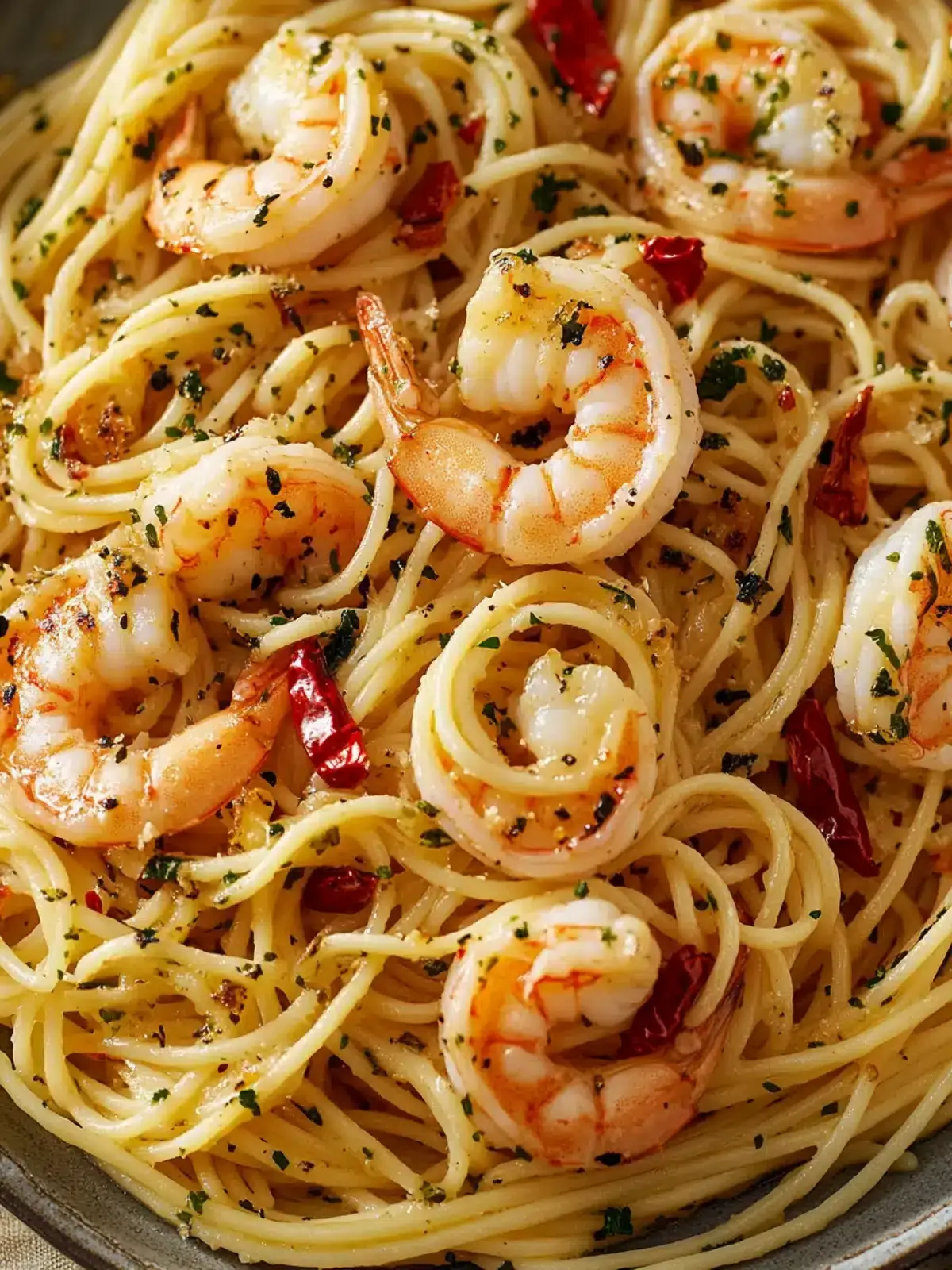 Spaghetti mit Garnelen – Einfacher Knoblauch-Chili Genuss 2 Spaghetti mit Garnelen