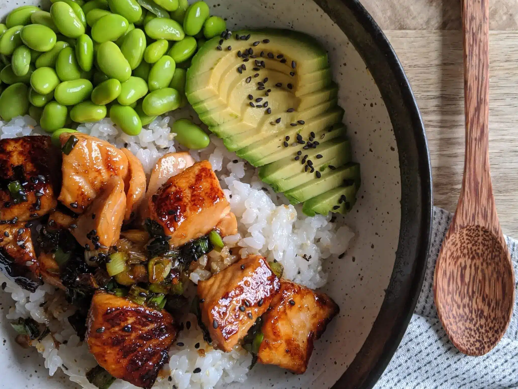 Teriyaki Salmon Sushi Bowl Recipe - My Gluten Free Guide 2 Teriyaki Lachs Sushi Bowl