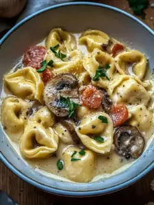 Schnelle Tortellini in Champignon Sahne Soße