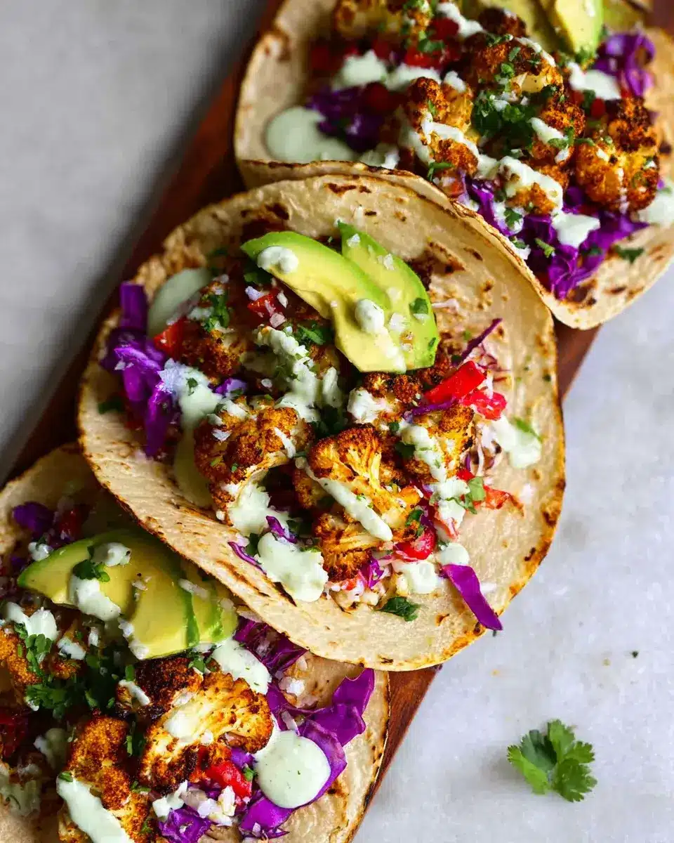 Vegane geröstete Blumenkohl-Tacos 2 Vegane geröstete Blumenkohl-Tacos