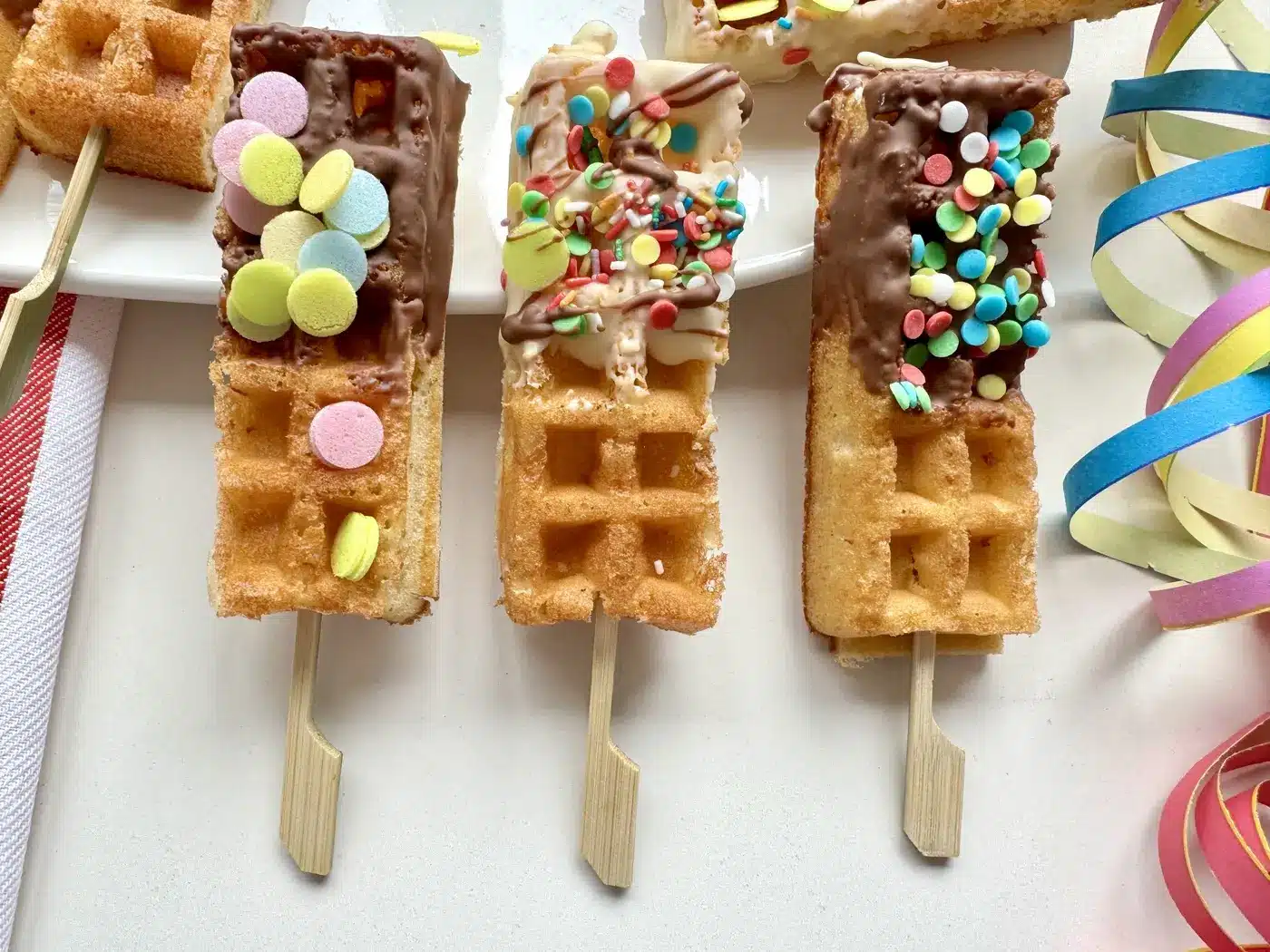 Waffeln am Stiel