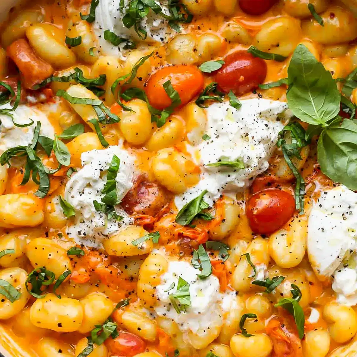 cremige Tomaten Gnocchi Burrata