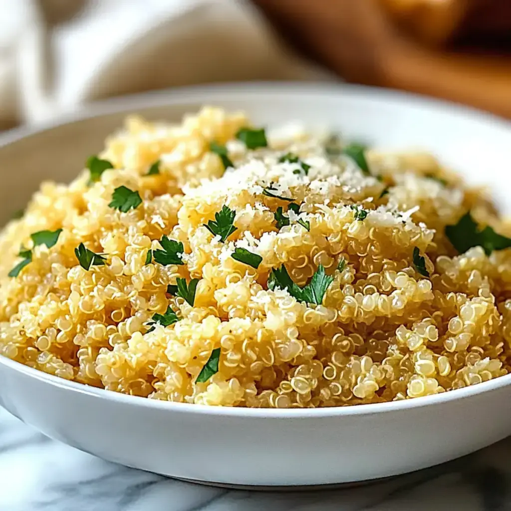 cremiger knoblauch parmesan quinoa