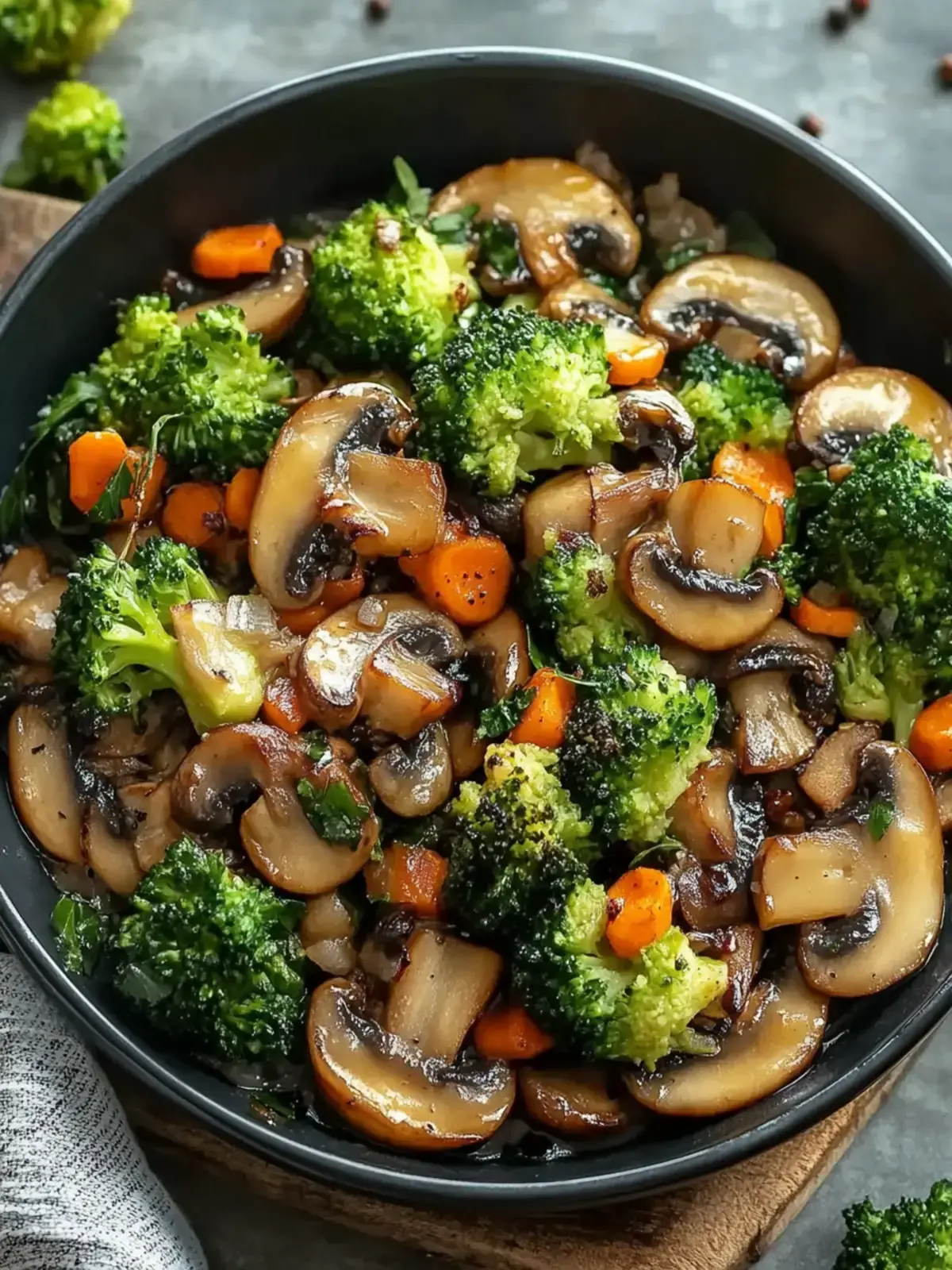 Leckere 15-Minuten-Pfanne mit Champignons, Brokkoli und Karotten 2 15-Minuten-Pfanne
