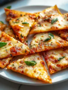 Knusprige Air Fryer Pizza Chips mit Mozzarella