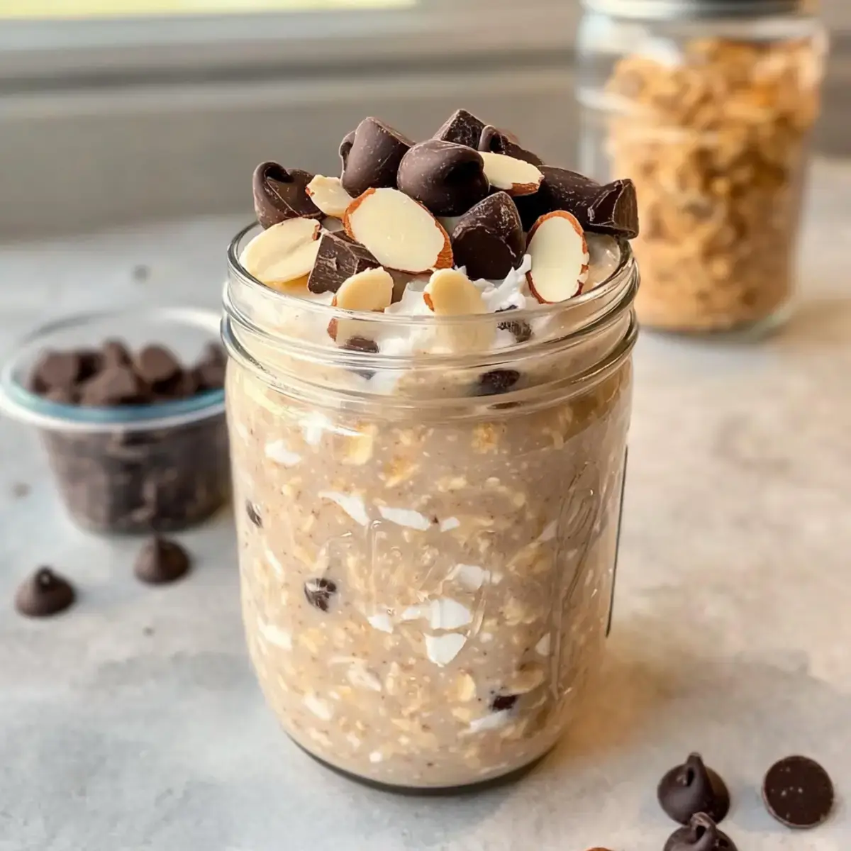 Almond Joy Übernacht Haferflocken