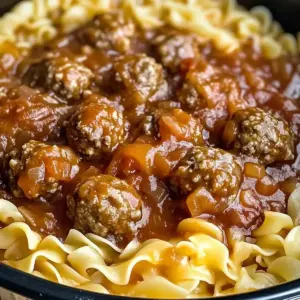 Slow Cooker Amish Fleischbällchen Nudeln